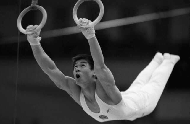 XXI World Artistic Gymnastics Championships in Moscow 6701871 20.09.1981 The 21st World Artistic Gymnastics Championships held at the Olimpiysky Sports Complex, Moscow, on September 19-23, 1981. Chinese Gymnast Li Ning performs an exercise on the rings. Yuriy Somov Russia  Copyright: xYuriyxSomovx