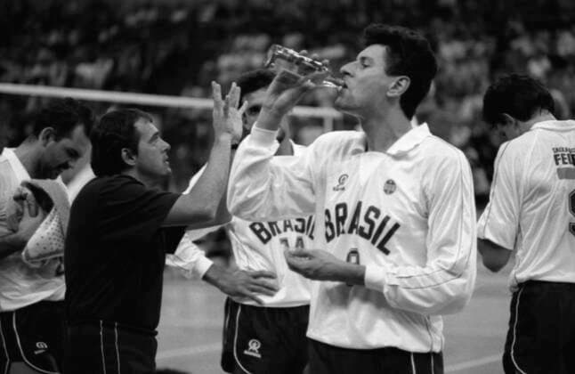 Vladimir Savvin International Memorial Tournament 6715906 01.03.1990 The Vladimir Savvin International Memorial Tournament honoring prominent volleyball player and coach Vladimir Savvin. Photo: A volleyball match between Soviet and Brazilian national teams. Sergey Ptitsyn Russia  Copyright: xSergeyxPtitsynx