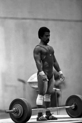 57th World Weightlifting Championships 8146065 22.10.1983 Cuban weightlifter in middleweight Raul Gonzalez at the 57th World Weightlifting Championships in Moscow. Izmailovo Universal Sports Center. October 22-31, 1983. Dmitryi Donskoy Moscow Russia  Copyright: xDmitryixDonskoyx