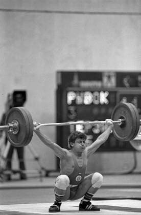 57th World Weightlifting Championships 8146066 22.10.1983 Bulgarian weightlifter and winner in bantamweight Neno Terziyski at the 57th World Weightlifting Championships in Moscow. Izmailovo Universal Sports Center. October 22-31, 1983. Dmitryi Donskoy Moscow Russia  Copyright: xDmitryixDonskoyx