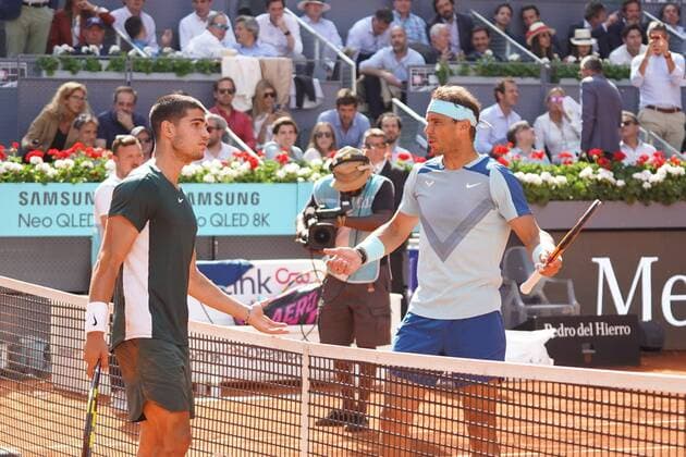 Rafael Nadal (SPA) vs Carlos Alcaraz (SPA) during the Mutua Madrid Open Cordon Press Cordon Press