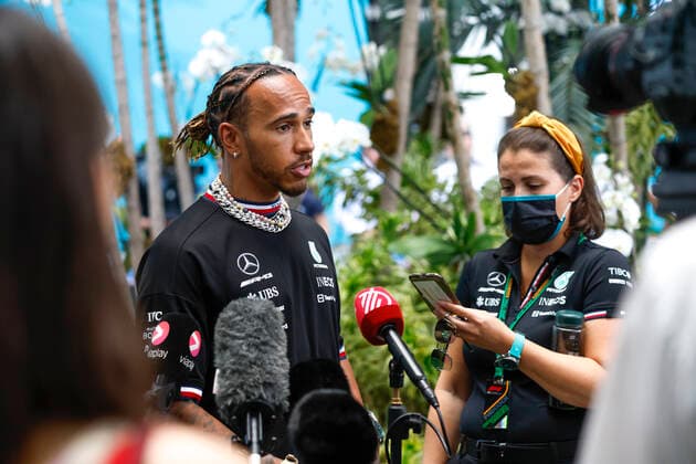 44 Lewis Hamilton (GBR, Mercedes-AMG Petronas F1 Team), F1 Grand Prix of Miami at Miami International Autodrome on May 6, 2022 in Miami, United States of America. (Photo by HOCH ZWEI) Miami United States of America