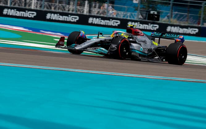 44 Lewis Hamilton (GBR, Mercedes-AMG Petronas F1 Team), F1 Grand Prix of Miami at Miami International Autodrome on May 6, 2022 in Miami, United States of America. (Photo by HOCH ZWEI) Miami United States of America
