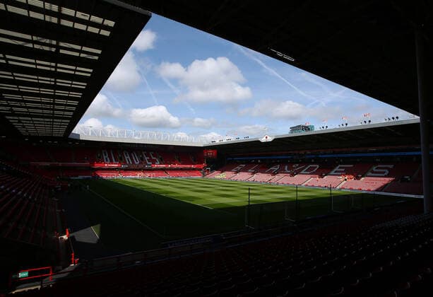 Mandatory Credit: Photo by Matt West Shutterstock (12926592a) A general view ahead of the game Sheffield United v Fulham, EFL Sky Bet Championship, Football, Bramall Lane, Sheffield, UK - 07 May 2022 EDITORIAL USE ONLY No use with unauthorised audio, video, data, fixture lists, club league logos or live services. Online in-match use limited to 120 images, no video emulation. No use in betting, games or single club league player publications. Sheffield United v Fulham, EFL Sky Bet Championship, Football, Bramall Lane, Sheffield, UK - 07 May 2022 EDITORIAL USE ONLY No use with unauthorised audio, video, data, fixture lists, club league logos or live services. Online in-match use limited to 120 images, no video emulation. No use in betting, games or single club league player publications. Copyright: xMattxWest Shutterstockx 12926592a
