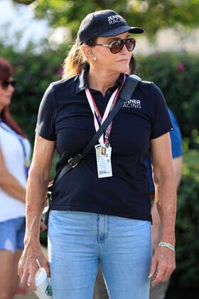 MIAMI GARDENS, FL - MAY 06: Jenner Racing team owner Caitlyn Jenner, activist, media personality, TV presenter and Olympic gold-medal winning decathlete looks on from the paddock prior to the W Series race on May 7, 2022 at the Miami International Autodrome in Miami Gardens, Florida. (Photo by David J. Griffin Icon Sportswire) AUTO: MAY 06 F1 Crypto.com Miami Grand Prix Icon9532205070151
