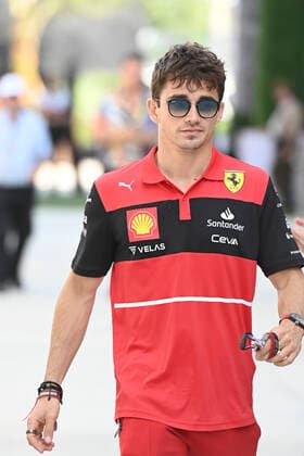 7th May 2022; Miami, Florida, USA; Team Ferrari driver Charles Leclerc arrives in the paddock prior to a practice session for the Formula 1 CRYPTO.COM Miami Grand Prix  ActionPlus12386963 DougxMurray