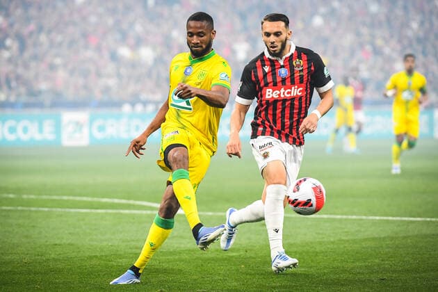May 7, 2022, Saint-Denis, France, France: Marcus COCO of Nantes and Amine GOUIRI of Nice during the French Cup Final match between OGC Nice and FC Nantes at Stade de France on May 07, 2022 in Saint-Denis near Paris, France. Saint-Denis France - ZUMAm308 20220507_zsp_m308_001 Copyright: xMatthieuxMirvillex