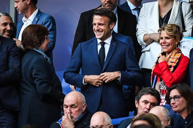 May 7, 2022, Saint-Denis, France, France: French President Emmanuel MACRON during the French Cup Final match between OGC Nice and FC Nantes at Stade de France on May 07, 2022 in Saint-Denis near Paris, France. Saint-Denis France - ZUMAm308 20220507_zsp_m308_002 Copyright: xMatthieuxMirvillex