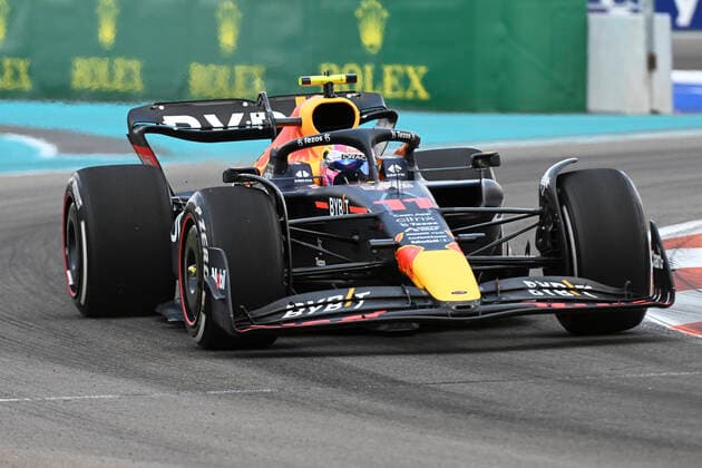 7th May 2022; Miami, Florida, USA; Sergio Perez drives the Oracle Red Bull car during practise session 3 for the Formula 1 CRYPTO.COM Miami Grand Prix  ActionPlus12387396 DougxMurray