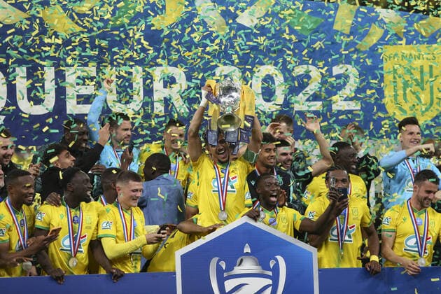 Joie des joueurs de Nantes - Remise de Coupe FOOTBALL : Nice Vs Nantes - Coupe de France - Finale - 07 05 2022 MichaelBaucher Panoramic 