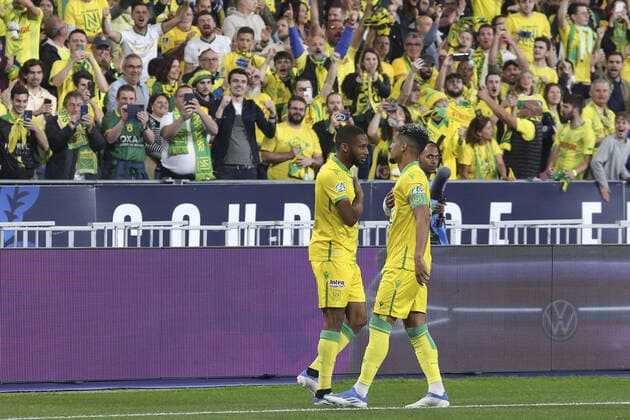 Joie des joueurs de Nantes apres le but de Ludovic Blas (Nantes) - Marcus Coco (Nantes) FOOTBALL : Nice Vs Nantes - Coupe de France - Finale - 07 05 2022 MichaelBaucher Panoramic 