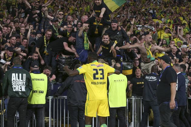 Joie des joueurs du FC Nantes - Randal Kolo Muani (Nantes) FOOTBALL : Nice Vs Nantes - Coupe de France - Finale - 07 05 2022 MichaelBaucher Panoramic 