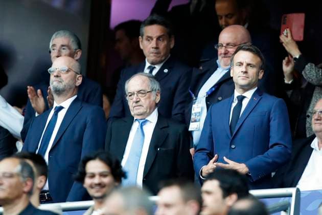 Jean Michel Blanquer - Noel Le Graet - Emmanuel Macron FOOTBALL : Nice Vs Nantes - Coupe de France - Finale - 07 05 2022 MichaelBaucher Panoramic 