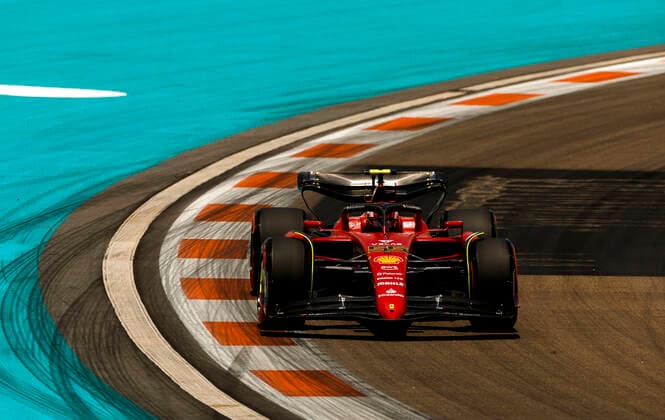 55 Carlos Sainz (ESP, Scuderia Ferrari), F1 Grand Prix of Miami at Miami International Autodrome on May 7, 2022 in Miami, United States of America. (Photo by HOCH ZWEI) Miami United States of America