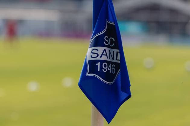 Willstaett, Germany, May 8th 2022: Corner flag of the Adams Arena before the FLYERALARM Frauen-Bundesliga game between SC Sand and 1. FC Koeln at Adams Arena in Willstaett, Germany Dan O Connor SPP FLYERALARM Frauen-Bundesliga - SC Sand v 1. FC Koeln - Adams Arena 