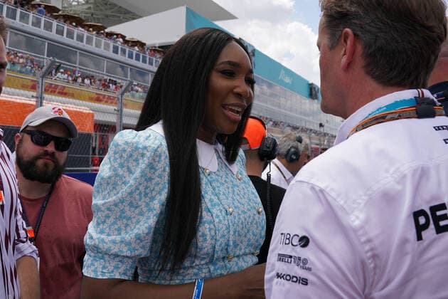 F1 - FORMULA 1 CRYPTO.COM MIAMI GRAND PRIX 2022, 08 05 2022 Miami International Autodrome, Miami, United States on 8 May 2022 Venus Williams during the F1 - FORMULA 1 CRYPTO.COM MIAMI GRAND PRIX 2022, Eleanor Hoad Editorial Use Only Copyright: xEleanorxHoadx ESM-0464-0011