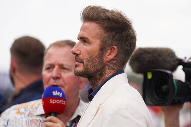 F1 - FORMULA 1 CRYPTO.COM MIAMI GRAND PRIX 2022, 08 05 2022 Miami International Autodrome, Miami, United States on 8 May 2022 David Beckham and Martin Brundle during the F1 - FORMULA 1 CRYPTO.COM MIAMI GRAND PRIX 2022, Eleanor Hoad Editorial Use Only Copyright: xEleanorxHoadx ESM-0464-0022