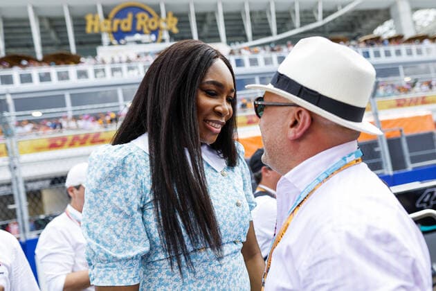 Venus Williams, Former tennis player during the Formula 1 Crypto.com Miami Grand Prix 2022, 5th round of the 2022 FIA Formula One World Championship, WM, Weltmeisterschaft on the Miami International Autodrome, from May 6 to 8, 2022 in Miami Gardens, Florida, United States of America - F1 - MIAMI GRAND PRIX 2022 - RACE DPPI Panoramic  00122014__DEL0771.JPG_