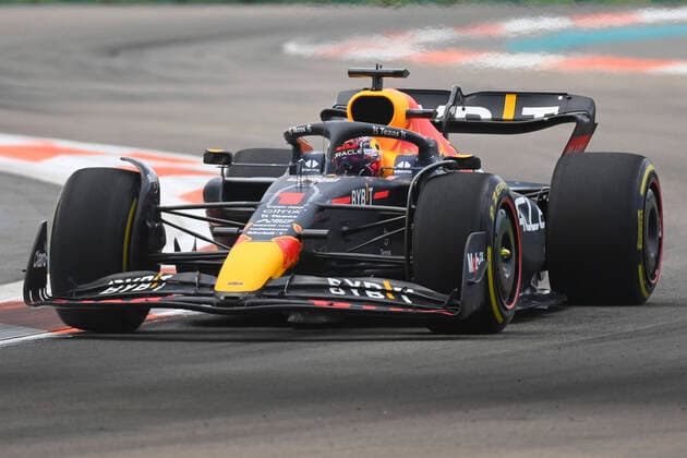 MIAMI GARDENS, FL - MAY 08: Oracle Red Bull driver Max Verstappen during the Formula 1 CRYPTO.COM Miami Grand Prix on May 8, 2022 at Miami Autodrome in Miami Gardens, FL. (Photo by Doug Murray Icon Sportswire) AUTO: MAY 08 F1 Crypto.com Miami Grand Prix Icon79620220508088