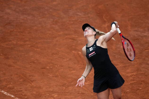 ROME, ITALY - MAY 09: Angelique Kerber of Deutschland plays a forehand against Gauff Coco of USA during their single women round match in the Internazionali BNL D Italia at Foro Italico on May 09, 2022 in Rome, Italy.  Copyright: xMarcoxIacobuccix xipa-agency.netx xMarcoxIacobuccix 0