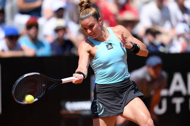 Internazionali BNL D Italia 2022 - Day Four Maria Sakkari (GRE) in action during the Internazionali BNL D Italia 2022 match between Ekaterina Alexandrova and Maria Sakkari - Day Four on May 11, 2022 at Foro Italico in Rome, Italy. Rome Roma Italy  Copyright: xGiuseppexMaffiax originalFilename:maffia-internaz220511_npOZK.jpg