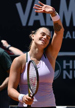 May 13, 2022, ROME: Aryna Sabalenka of Belarus celebrates after winning her women s singles quarter final match against Amanda Anisimova of US at the Italian Open tennis tournament in Rome, Italy, 13 May 2022. ANSA ETTORE FERRARI Italian Open tennis tournament  - ZUMAa110 20220513_zaf_a110_015 Copyright: xEttorexFerrarix