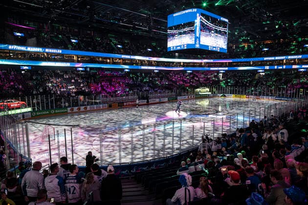 220513 General interior view over Nokia Arena ahead of the 2022 IIHF Ice hockey, Eishockey World Championship, WM, Weltmeisterschaft game between Finland and Norway on May 13, 2022 in Tampere. Photo: Maxim ThorÃ BILDBYRAN kod MT MT0383 ishockey ice hockey 2022 iihf world championship norge norway finland bbeng dag 1 Copyright: MAXIMxTHORE BB220513MT058