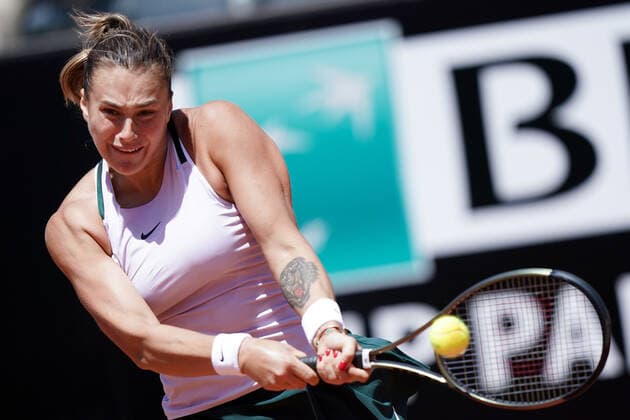 Internazionali BNL D Italia 2022 - Day Seven Aryna Sabalenka in action during the Internazionali BNL D Italia 2022 match between Iga Swiatek and Aryna Sabalenka - Day Seven on May 14, 2022 at Foro Italico in Rome, Italy. Rome Roma Italy  Copyright: xGiuseppexMaffiax originalFilename:maffia-internaz220514_nptyy.jpg