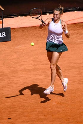 May 14, 2022, Rome, Italy: Arena Sabalenka (BLR) during the semi-final against Iga Swiatek (POL) of the WTA, Tennis Damen Master 1000 Internazionali BNL D Italia tournament at Foro Italico on May 14, 2022. Tennis Internationals - Internazionali BNL d Italia - Women s semi-final - Swiatek vs Sabalenka, Rome, Italy  - ZUMAl164 20220514_zsa_l164_012 Copyright: xFabrizioxCorradettix