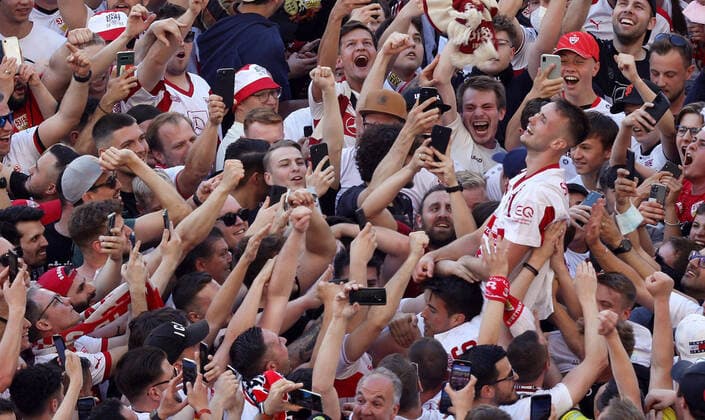 Bilder des Jahres 2022, Sport 05 Mai Sport Themen der Woche KW19 Sport Bilder des Tages 14.05.22 VfB Stuttgart - 1. FC Köln Deutschland, Stuttgart, 14.05.2022, Fussball, Bundesliga, VfB Stuttgart - 1. FC Köln: Sasa Kalajdzic (VfB Stuttgart). *** 14 05 22 VfB Stuttgart 1 FC Köln Germany, Stuttgart, 14 05 2022, football, Bundesliga, VfB Stuttgart 1 FC Köln Sasa Kalajdzic VfB Stuttgart