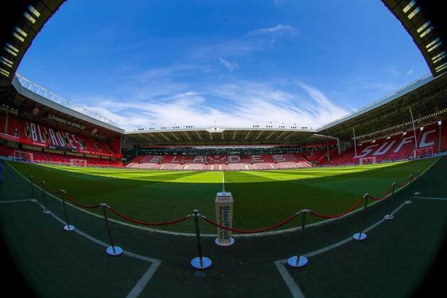 Mandatory Credit: Photo by Ryan Crockett JMP Shutterstock (12939855bl) A general view inside Bramall Lane, home to Sheffield United Sheffield United v Nottingham Forest, UK - 14 May 2022 EDITORIAL USE ONLY No use with unauthorised audio, video, data, fixture lists (outside the EU), club league logos or live services. Online in-match use limited to 45 images (+15 in extra time). No use to emulate moving images. No use in betting, games or single club league player publications services. Sheffield United v Nottingham Forest, UK - 14 May 2022 EDITORIAL USE ONLY No use with unauthorised audio, video, data, fixture lists (outside the EU), club league logos or live services. Online in-match use limited to 45 images (+15 in extra time). No use to emulate moving images. No use in betting, games or Copyright: xRyanxCrockett JMP Shutterstockx 12939855bl