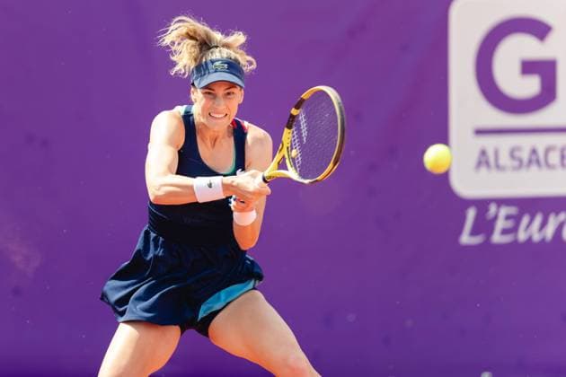Strasbourg, France, May 17th 2022: Bernarda Pera of USA in action during her Round of 32 Singles match of the 2022 Internationaux de Strasbourg against Elena-Gabriela Ruse of Romania at the Tennis Club de Strasbourg in Strasbourg, France Dan O Connor SPP 2022 Internationaux de Strasbourg - Round of 32 Singles - Bernarda Pera v Elena-Gabriela Ruse - Tennis Club de Strasbourg 