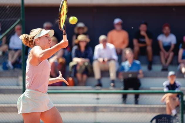 Strasbourg, France, May 17th 2022: Daria Saville of Australia in action during her Round of 32 Singles match of the 2022 Internationaux de Strasbourg against Anna-Lena Friedsam of Germany at the Tennis Club de Strasbourg in Strasbourg, France Dan O Connor SPP 2022 Internationaux de Strasbourg - Round of 32 Singles - Daria Saville v Anna-Lena Friedsam - Tennis Club de Strasbourg 
