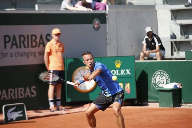 17.05.2022, Tennis, French Open 2022 Roland-Garros, FRA, Paris, Roland Garros Bild: v. li. Philipp Kohlschreiber (GER) Copyright: HMBxMedia AntonioxBorga