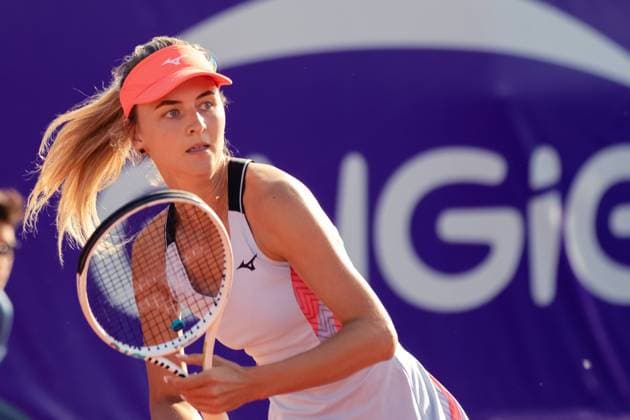 Strasbourg, France, May 17th 2022: Maryna Zanevska of Belgium in action during her Round of 16 Singles match of the 2022 Internationaux de Strasbourg against Harmony Tan of France at the Tennis Club de Strasbourg in Strasbourg, France Dan O Connor SPP 2022 Internationaux de Strasbourg - Round of 16 Singles - Harmony Tan v Maryna Zanevska - Tennis Club de Strasbourg 