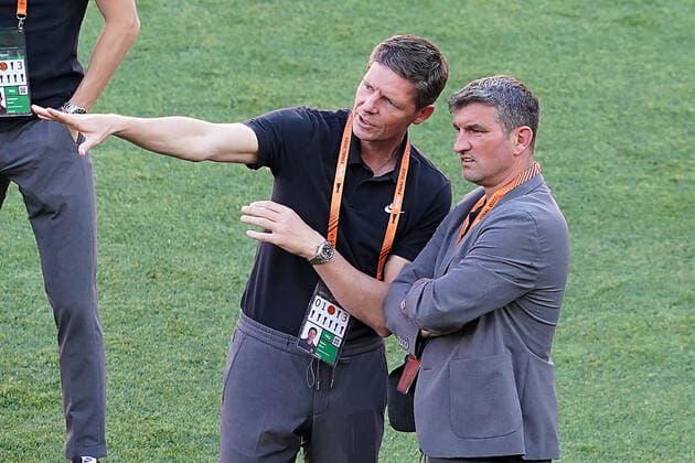 Eintracht Francfort?? s Oliver Glasner during training session. May 17,2022. (20220517145)