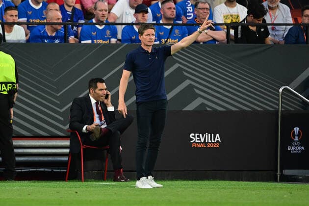 Chef-Trainer Oliver Glasner (Eintracht Frankfurt), Eintracht Frankfurt vs. Glasgow Rangers, Europa League, Finale, 18.05.2022