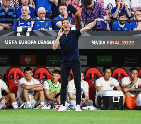 18.05.2022, xpsx, Fussball UEFA Europa League Finale 2022, Eintracht Frankfurt - Glasgow Rangers v.l. Trainer Oliver Glasner (Eintracht Frankfurt) (DFL DFB REGULATIONS PROHIBIT ANY USE OF PHOTOGRAPHS as IMAGE SEQUENCES and or QUASI-VIDEO) emspor Sevilla