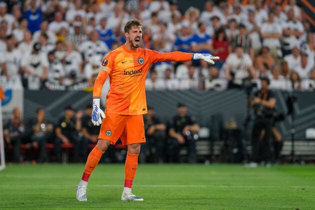 Kevin Trapp (Eintracht Frankfurt, 1) ruft laut lautstark Anweisungen, Eintracht Frankfurt vs. Glasgow Rangers, Fussball, Europa League, Finale, Saison 2021 2022, 18.05.2022, Eintracht Frankfurt vs. Glasgow Rangers, Fussball, Europa League, Finale, Saison 2021 2022, 18.05.2022 Sevilla Copyright: xEibner-Pressefotox EP_MBL