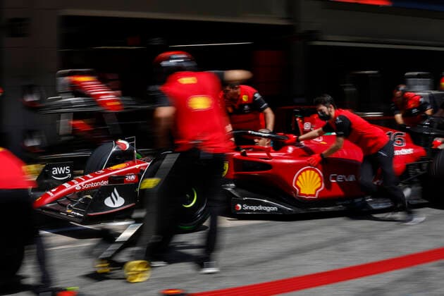 Scuderia Ferrari team, F1 Grand Prix of Spain at Circuit de Barcelona-Catalunya on May 19, 2022 in Barcelona, Spain. (Photo by HOCH ZWEI) Barcelona Spain