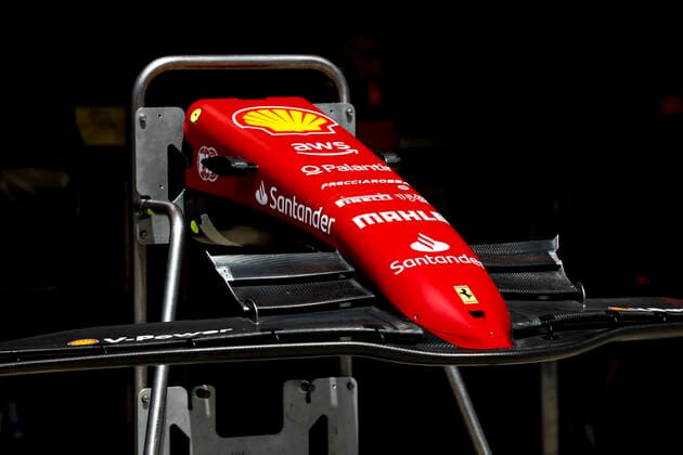 Ferrari F1-75 front wing, F1 Grand Prix of Spain at Circuit de Barcelona-Catalunya on May 19, 2022 in Barcelona, Spain. (Photo by HOCH ZWEI) Barcelona Spain