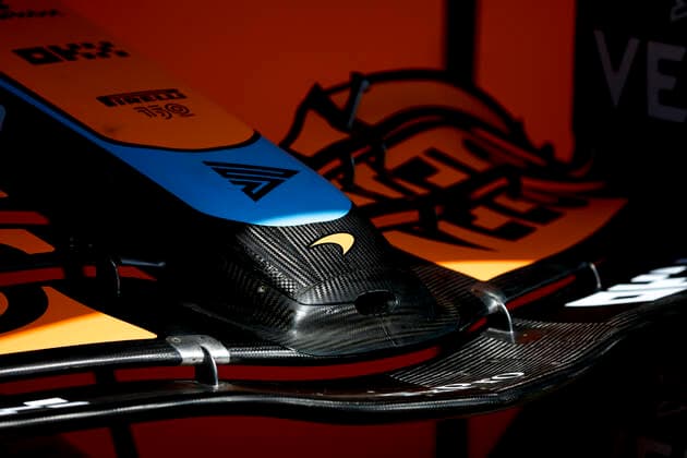 McLaren MCL36 front wing, F1 Grand Prix of Spain at Circuit de Barcelona-Catalunya on May 19, 2022 in Barcelona, Spain. (Photo by HOCH ZWEI) Barcelona Spain