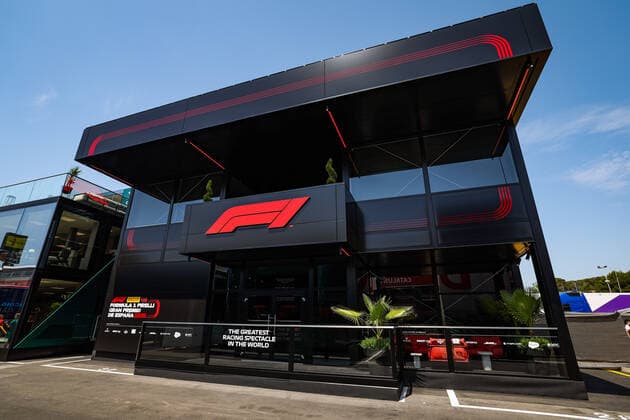 F1 Hopsitality motorhome in the paddock during the Formula 1 Pirelli Grand Premio de Espana 2022, 6th round of the 2022 FIA Formula One World Championship, WM, Weltmeisterschaft on the Circuit de Barcelona-Catalunya, from May 20 to 22, 2022 in Montmelo, Spain - F1 - SPANISH GRAND PRIX 2022 DPPI Panoramic  G00D2084