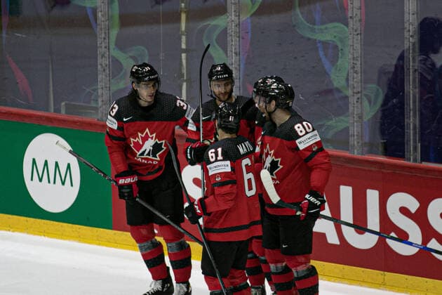 GOAL ROY Nicolas, SANHEIM Travis, COZENS Dylan, DUBOIS Pierre-Luc (Canada) during World Championship, WM, Weltmeisterschaft - Canada vs Kazakhstan, Ice hockey, Eishockey in Helsinki, Finland, May 19 2022  Copyright: xAndreaxRex xipa-agency.netx xx 0