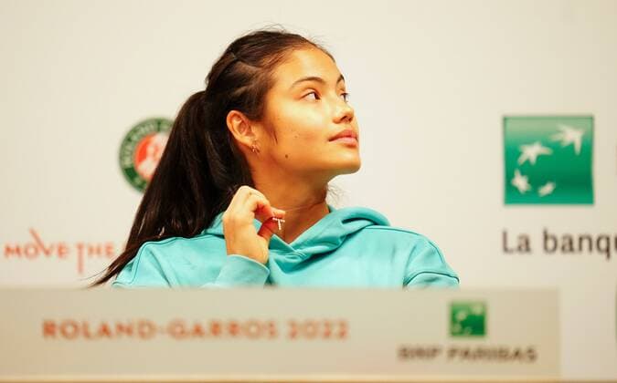 Mandatory Credit: Photo by Javier Garcia Shutterstock (12942467ao) Emma Raducanu during a press conference, PK, Pressekonferenz at Roland Garros French Open Tennis, Friday Previews, Roland Garros, Paris, France - 20 May 2022 French Open Tennis, Friday Previews, Roland Garros, Paris, France - 20 May 2022 Copyright: xJavierxGarcia Shutterstockx 12942467ao