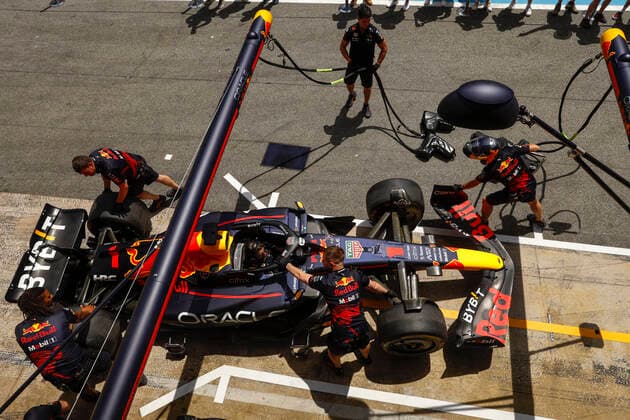 Oracle Red Bull Racing team, F1 Grand Prix of Spain at Circuit de Barcelona-Catalunya on May 20, 2022 in Barcelona, Spain. (Photo by HOCH ZWEI) Barcelona Spain