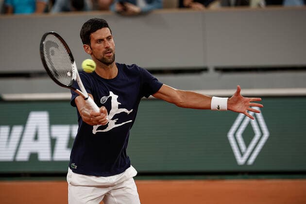 Entrainement de Novak DJOKOVIC (SRB) TENNIS : Roland Garros 2022 - 20 05 2022 AurelienMorissard Panoramic 