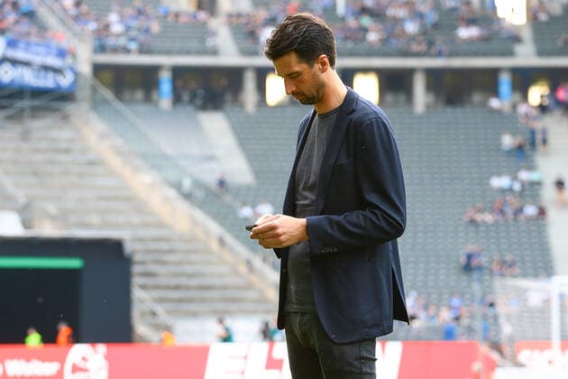 19.05.2022, xtgx, Fussball Relegation 1. Bundesliga, Hertha BSC Berlin - Hamburger SV emspor, v.l. Jonas Boldt (HSV, Vorstand (DFL DFB REGULATIONS PROHIBIT ANY USE OF PHOTOGRAPHS as IMAGE SEQUENCES and or QUASI-VIDEO) Berlin