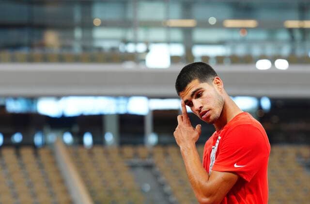 Mandatory Credit: Photo by Javier Garcia Shutterstock (12942467ax) Carlos Alcaraz French Open Tennis, Friday Previews, Roland Garros, Paris, France - 20 May 2022 French Open Tennis, Friday Previews, Roland Garros, Paris, France - 20 May 2022  Copyright: xJavierxGarcia Shutterstockx 12942467ax