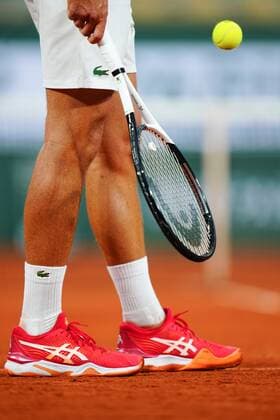Mandatory Credit: Photo by Javier Garcia Shutterstock (12942467cc) The Asics tennis shoes of Novak Djokovic French Open Tennis, Friday Previews, Roland Garros, Paris, France - 20 May 2022 French Open Tennis, Friday Previews, Roland Garros, Paris, France - 20 May 2022  Copyright: xJavierxGarcia Shutterstockx 12942467cc